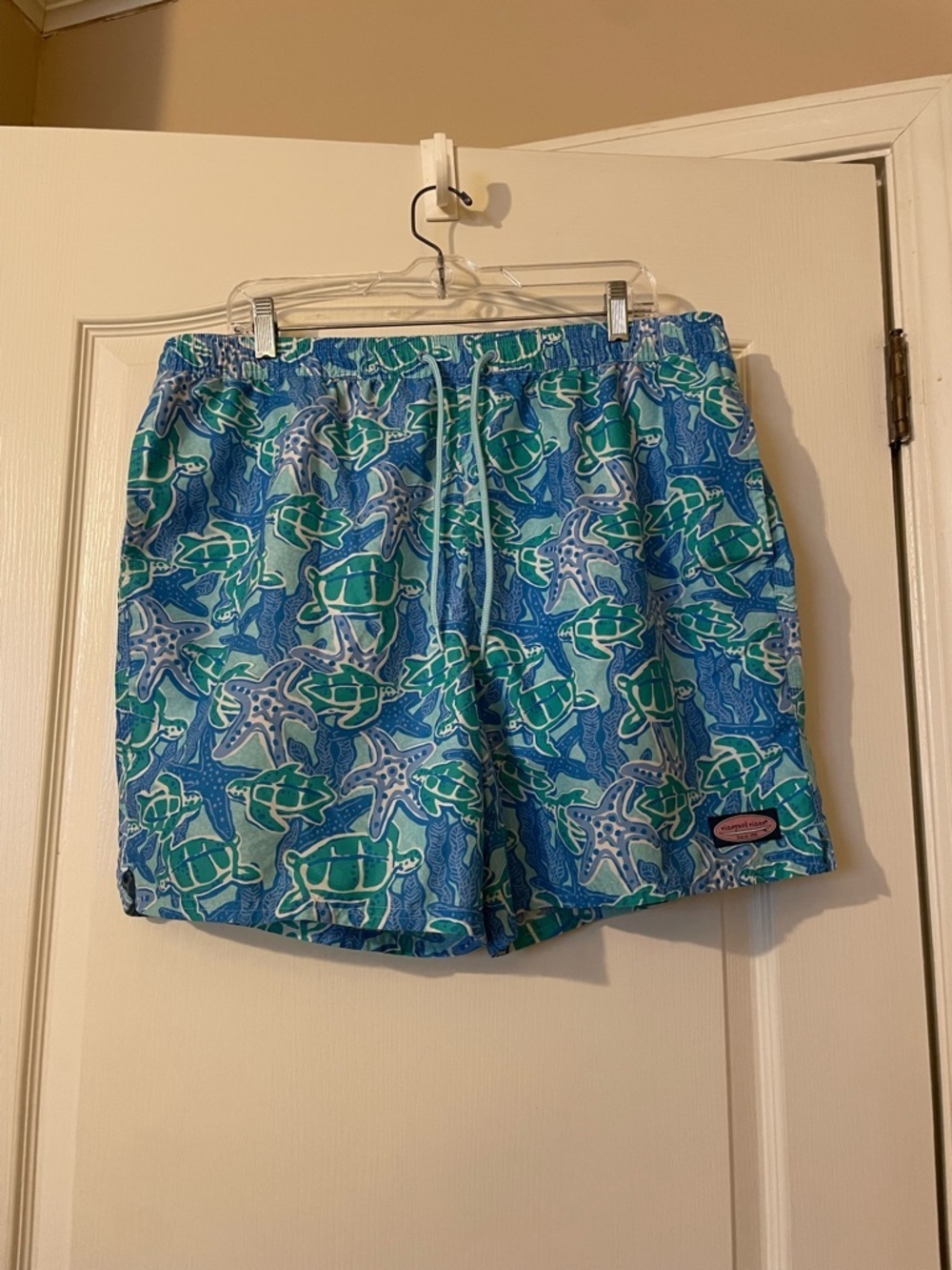 Vineyard Vines Men’s  Swim Trunks Shorts Size XL Blue Sea Turtle Starfish Lined